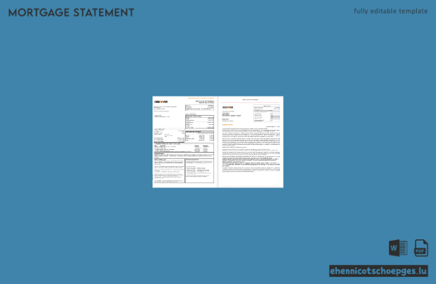 US Discover Bank Hypothekenabrechnung im Word- und PDF-Format, 3 Seiten 1,-2 Beispielvorschau